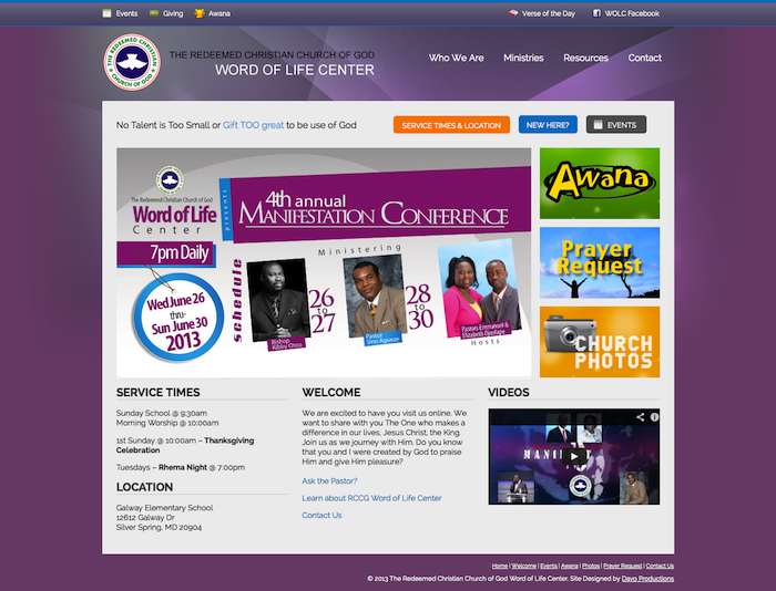 RCCG Word of Life Center 15 of the Best Church Website Designs - 2013 15 of the Best Church Website Designs &#8211; 2013 RCCG Word of Life Center 20130620 114104